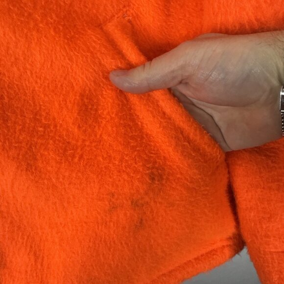 Vintage Thermo-King Blaze Orange Fleece Zip Hoodie Canada Quilted Liner XL - Picture 3 of 7